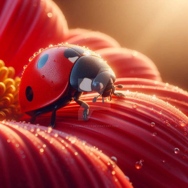 Digital Art, a ladybug insect on a flower